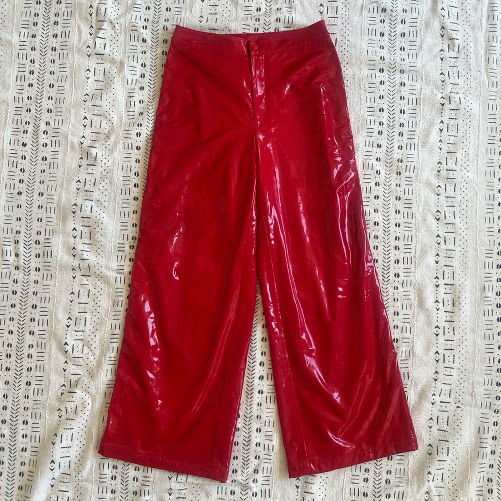 Kim Shui Red Patent Leather Women's Pants